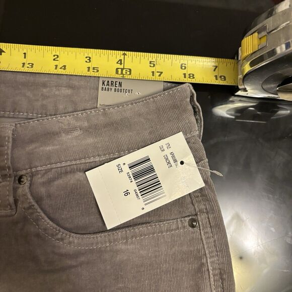 Kut From The Kloth Karen Baby Bootcut Jeans 16 Grey Corduroy NWT Boho Cowgirl - Picture 7 of 9